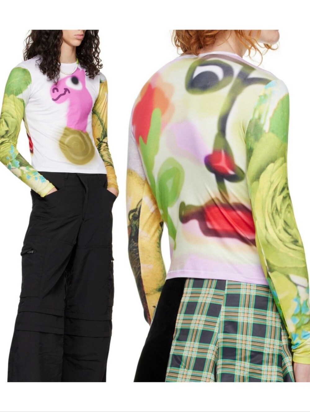 Chopova Lowena White Seahorse Long Sleeve T-Shirt Unisex Medium